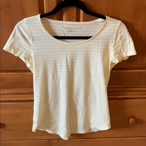 Ann Taylor Yellow Striped T-shirt